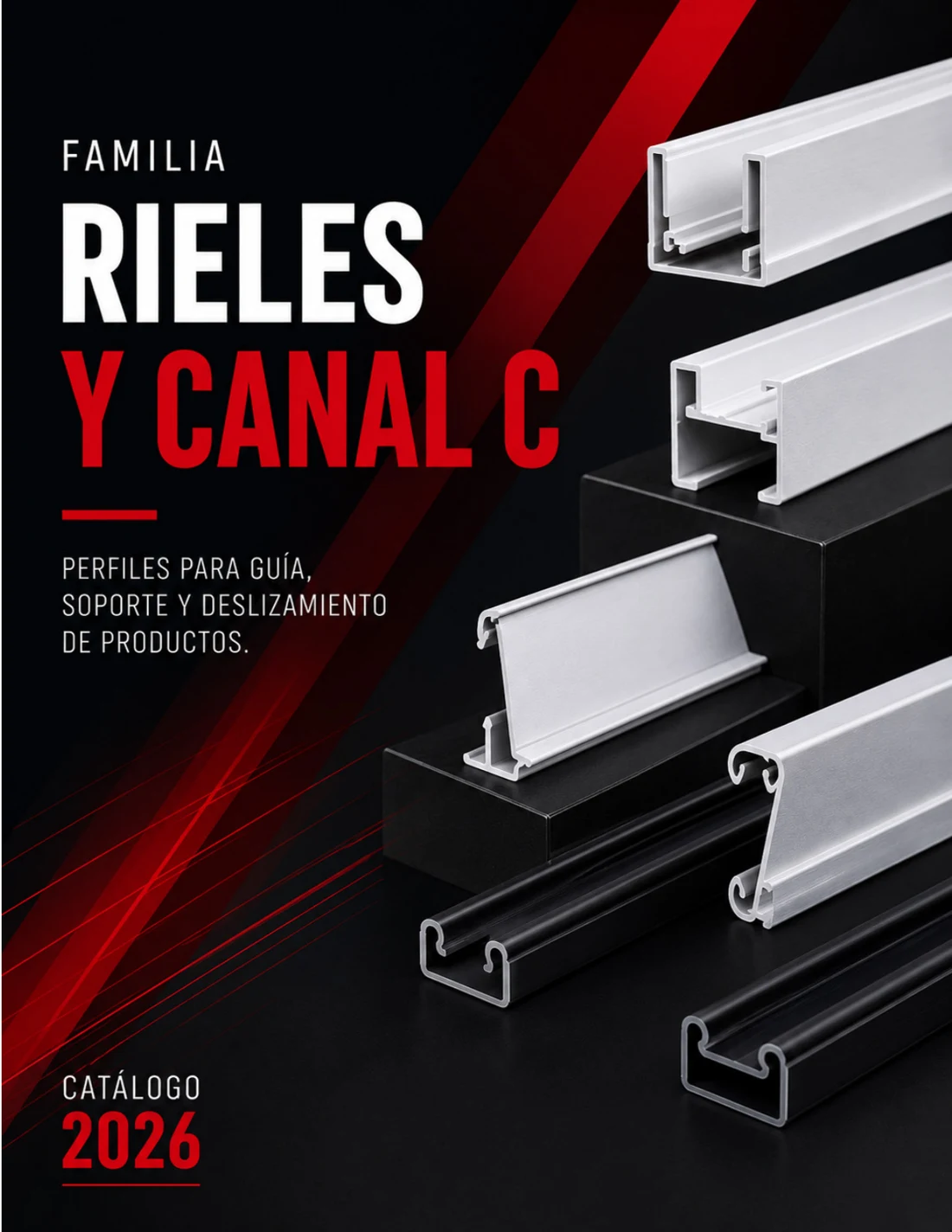 Rieles y canal C: imagen del catálogo 2026